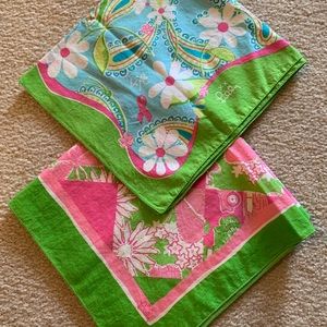 Two Lily Pulitzer pink Ribbon bandanas, driven by Ford